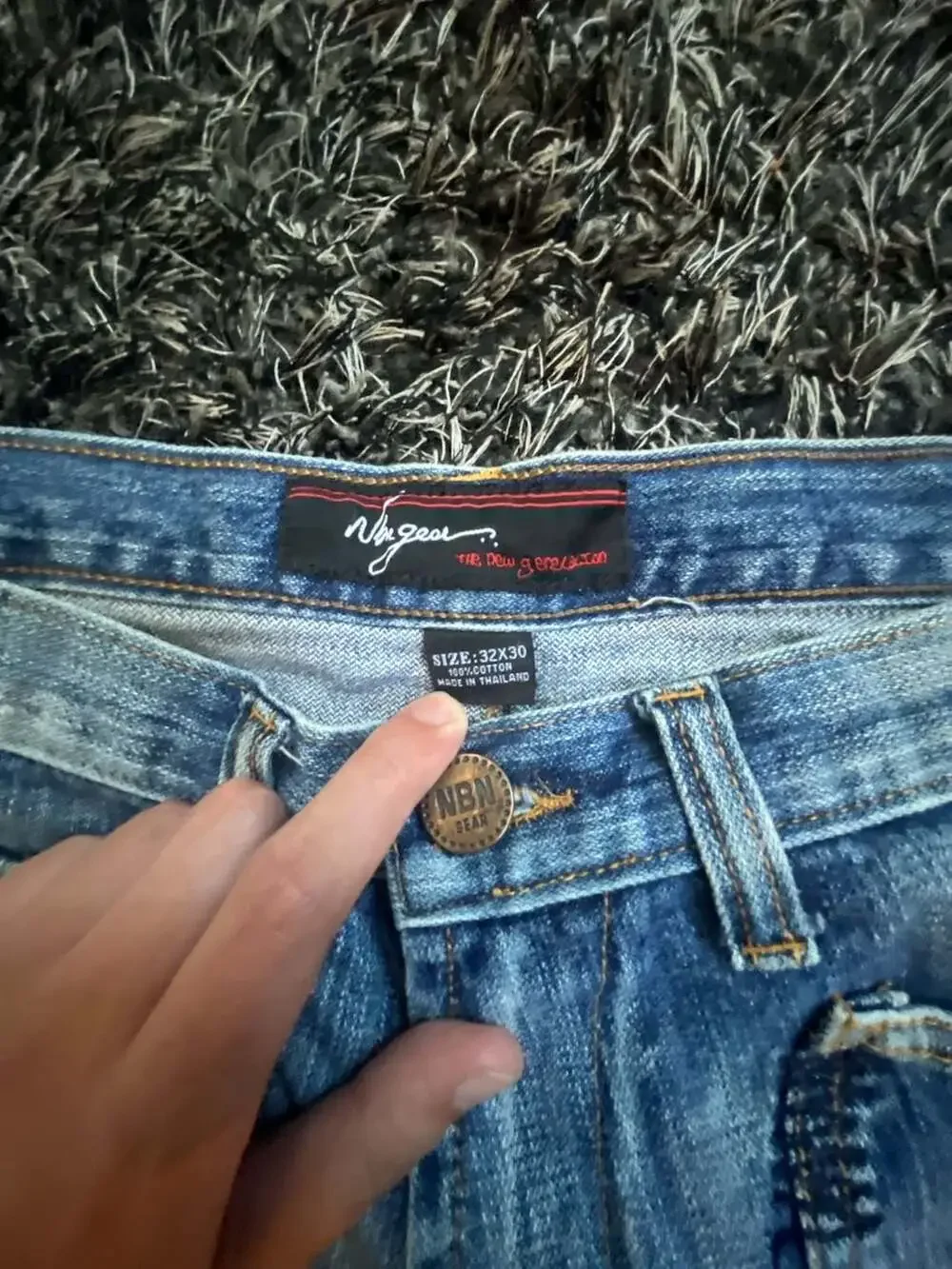 NBN Gear The New Generation Vintage 2000s Distressed Denim Jeans Size 32x30